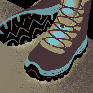 Adventure-ready Merrell Moab FST hiking boots, perfect for outdoor enthusiasts. Chocolate brown and tan hues, rugged tread, sturdy lace-up design