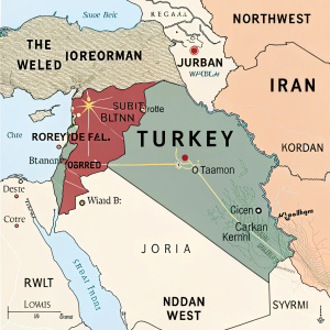 Detailed map highlighting Iraq, surrounded by Turkey, Iran, Syria, Jordan, and Kuwait.