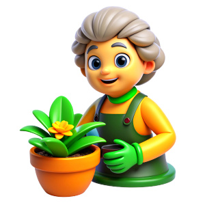 grandma plants flowers