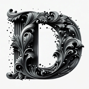 Lettre "D" white background  , 