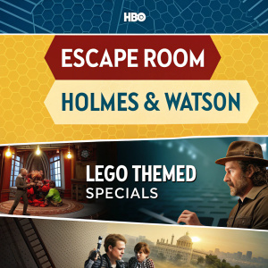 HBO November promotional poster. Highlights include 'Escape Room', 'Holmes & Watson', and Lego-themed specials.