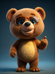 Oso de peluche 3D animado with sunglasses AND JACKET
