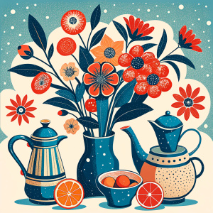 Flowers seamless pattern in the style of Dutch still lifes of the 17th century