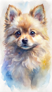 Pomeranian dog potrait baby side angle