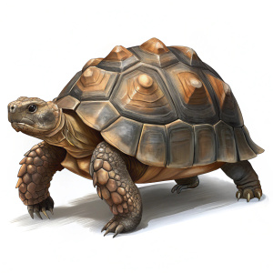 Photo asian forest tortoise walking away manouria emys isolated on white
