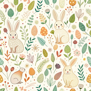 easter minimalist doodles seamless pattern tile, white ground