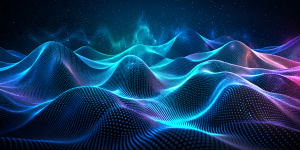 Technology digital wave background concept. Beautiful motion waving dots texture