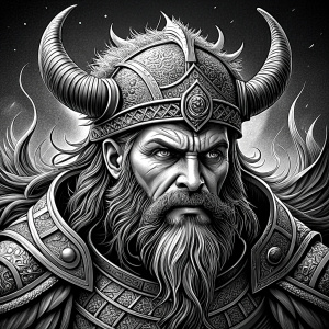 viking walhalla perfect realistic art, high-definition, high-definition grey and black, white background 