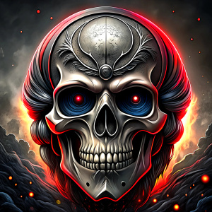 motorcycle biker skull tattoo design - perfect realistic art - high-definition - grey and black - white background 