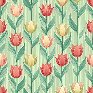 pale retro tulp, seamless pattern