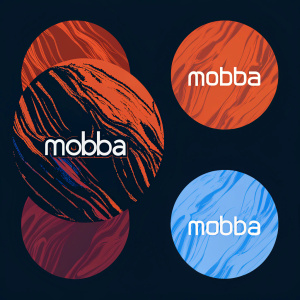 Various sleek and modern logo designs for Mobba, featuring a minimalist circular shape with a contemporary twist.