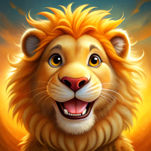 a smiley lion