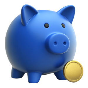 piggy bank and coin