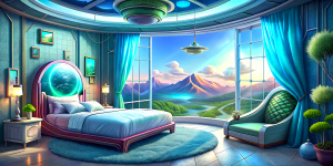 a futuristic bedroom