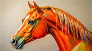 Very detailed horse portrait pop art