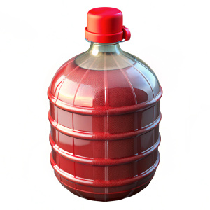 Carboy with red capon white background - Recraft