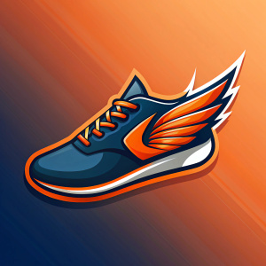 logo de un zapato deportivo con alas