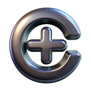 make a metalliс c plus plus logo