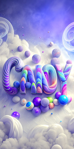 "candy" text with beautiful background, desaturated