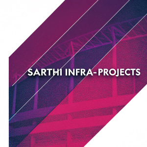 Corporate logo design for Sarthi Infra-Projects. Modern, sleek design with the company name prominently displayed.
