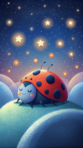 Lola la mariquita  durmiendo pacíficamente bajo las estrellas