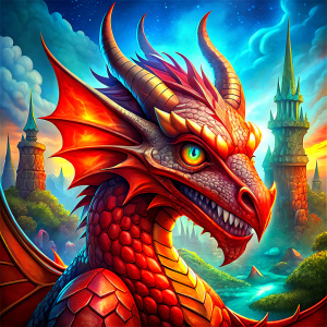 red dragon icon for videogame