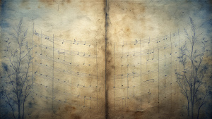 handwritten poetry vintage old diptych scanned paper collage texture weathered background