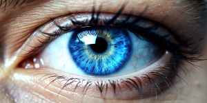 Beautiful blue eye macro shot

