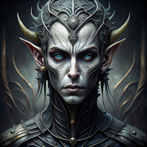 in the style of h r geiger, a drow eld