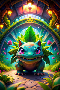/imagine prompt:pokemon character Ivysaur, kaleidoscopic, Classic Academia, Hand Drawn, fisheye, Texturing, Motion blur, Virtual reality, matching colors, Gothic , glowing radioactively lighting, UHD


