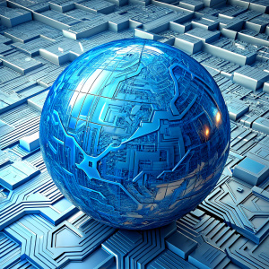 global blue circuit board  background