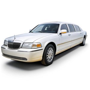 Lincoln white limousine on a white background