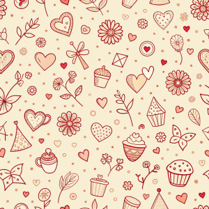 valentine day minimalist doodles for seamless pattern tile, light background