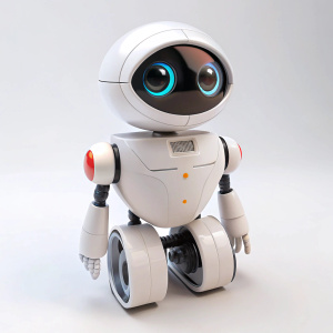 pixar style toy Robot white background