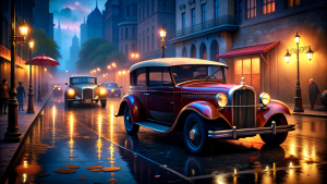 generates an animated and hyper-realistic image of the society of the 1920s