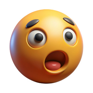 emoji surpreso olhando para o lado