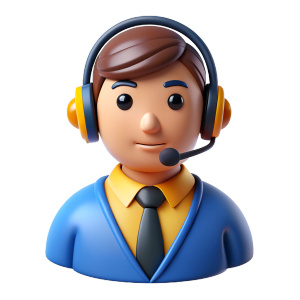 3d icon of human tech support