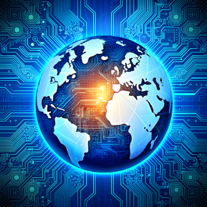 global blue circuit board  background