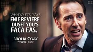 Nic Cage in an action shot  inspirational quotes 