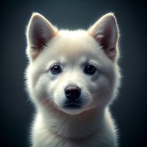 face white baby doge shiba inu, white baby shiba inu dog, reality, ultra hd, 4k real 