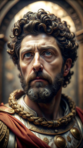  old Marcus Aurelius (Marcus Aurelius Antoninus Augustus) .HD. 8K. ULTRA REALISTIC. cinematic.  