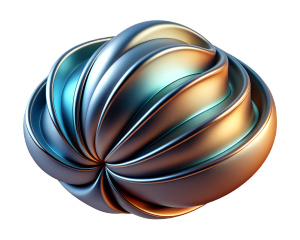 
metallic abstract shape with a gasoline tint