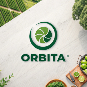 The ORBITA brand logo. A big green circle centered with bold green text 'ORBITA' beneath it. Set against a crisp, white background.