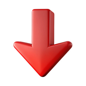 The image features a red arrow pointing downwards, contrasting against a black background.