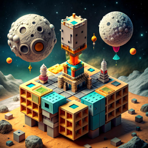 modern craft blocks games to the moon