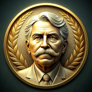 nobel peace prize metal with Ernesto Teodoro Moneta need mustache more hair