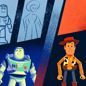 Concept art and sketches of Toy Story 3 characters. Showing the creative development process behind the Pixar film.