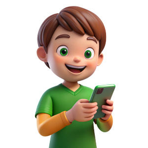 ребенок, играет в смартфон, радостный