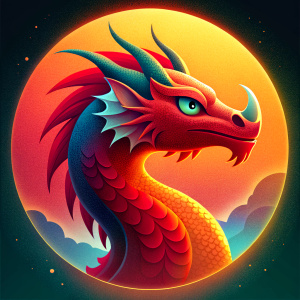 red dragon icon for videogame