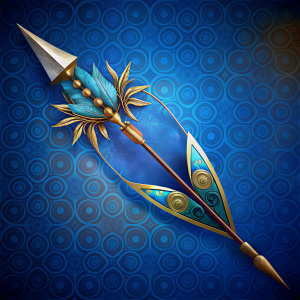 belle flèche, décorée, fond bleu